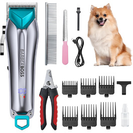 Професійна машинка для стрижки собак та котів BarberBoss QR-9088, бездротова, для густого хутра, комплект