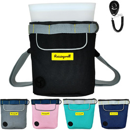 Сумка для ласощів для собак, багатофункціональна сумка для прогулянок з силіконовим кишеньком, мішок для корму для дресирування собак та дозатор ласощів, ідеальна для активного відпочинку на природі (Чорний 4 чашки) (1. Чорний 2 чашки)