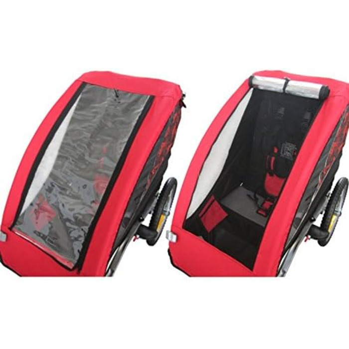 PAPILIOSHOP Fox - Дитяча коляска-трансформер 2-в-1 та велопричіп, червоний, легкий та стабільний