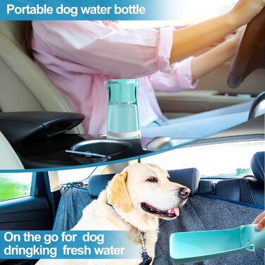 Портативна пляшка для води для собак SHAFGO 540 мл з підставкою, для подорожей, без розливання, для прогулянок