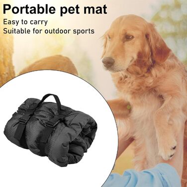 Водонепроникний килимок для собак 90 x 60 см, килимок для собак у подорожі, миючий килимок для собак і котів, портативне собаче ліжко для активного відпочинку, в авто та на вулиці, для подорожей та кемпінгу (сірий)