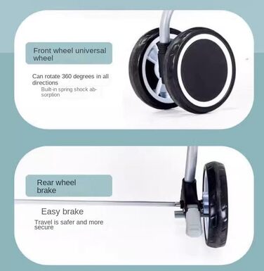 Дитяча коляска для тварин та дітей: зручна та портативна модель з підсклянниками, вантажопідйомність 10 кг