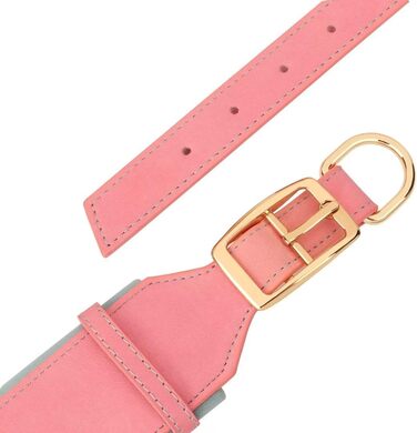 Нашийник для собак PET ARTIST з міцної PU шкіри, середнього та великого розміру, з можливістю гравіювання імені, надійна металева застібка, підходить для пітбулів та великих собак, L (XL: обхват шиї 48-58 см, ширина 5 см, рожевий)