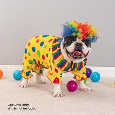 Костюм клоуна для собак Fitwarm на Хелловін, жовтого кольору, розмір M, для маленьких собак
