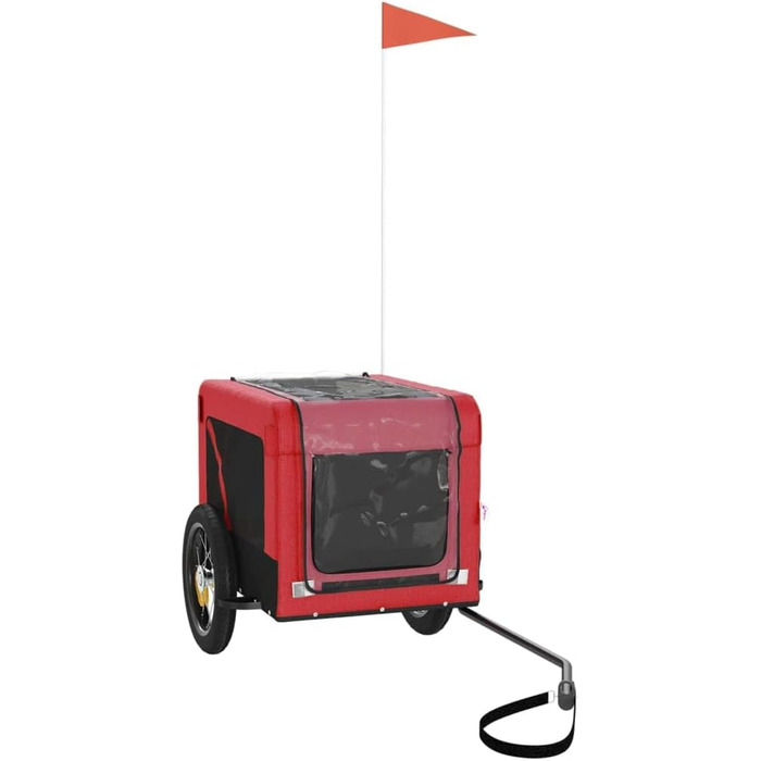 Причіп для велосипеда для собак та котів, червоно-чорний, Oxford-Gewebe & Eisen