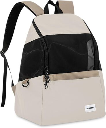 Рюкзак-переноска для тварин ALLSOPETS: для котів та маленьких собак, зручний, дихаючий, для подорожей, кемпінгу, прогулянок. Бежевий колір