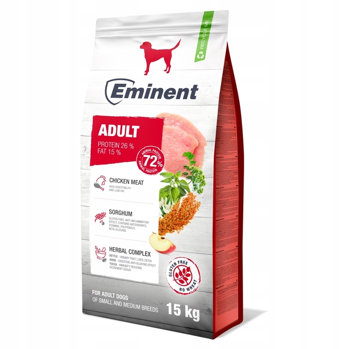 Сухий беззерновий корм для дорослих собак Eminent Premium Adult 26/15, 15 кг
