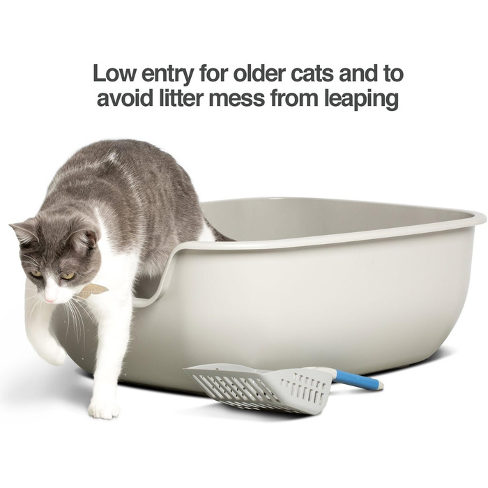 PetFusion BetterBox Велика котяча туалетна коробка, 2 шт. Міцний ABS-пластик, антипригарне покриття для гігієни та легкої очистки