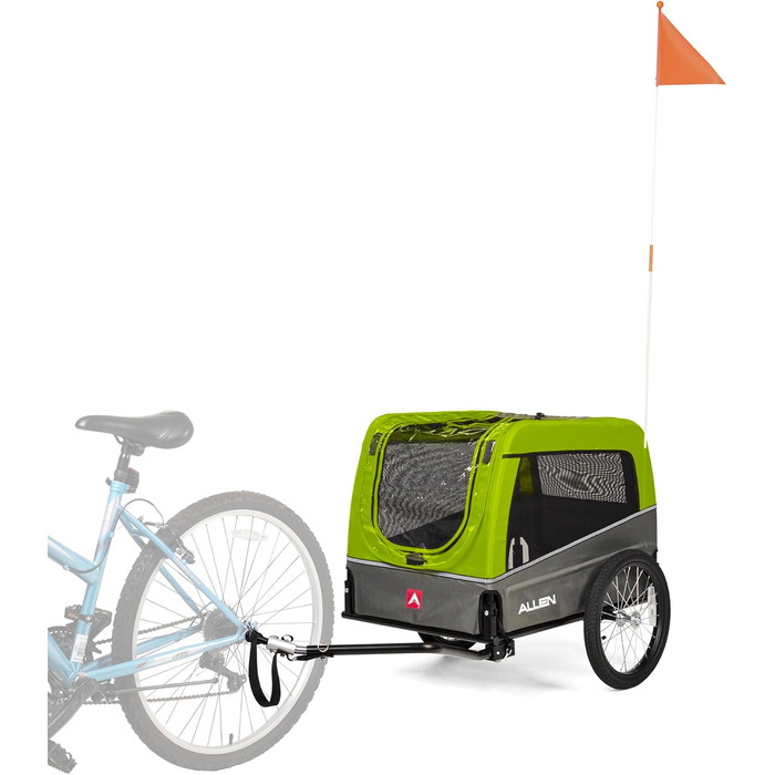 Причіп для велосипеда для собак, розмір M, зелений