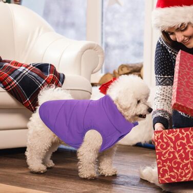 Зимовий теплий одяг для собак ASENKU: водонепроникна куртка та жилетка з флісовою підкладкою (Lila, XS)