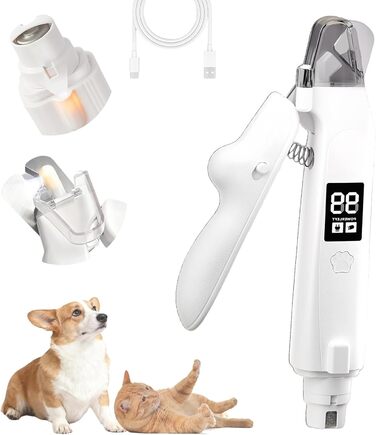 Лампова кусачка для нігтів Yagerod LichtSchere Pro 2-в-1 – безпечна догляд за лапками без страху. Точне освітлення показує, де починається чутлива зона (зелений).