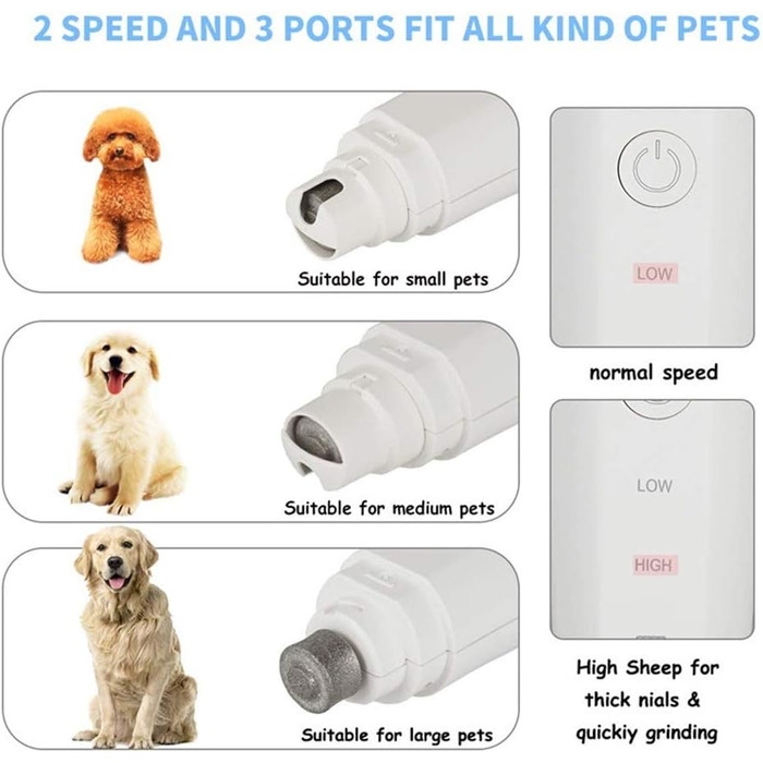Електричний триммер для собак великих порід, догляд за кігтями, безболісний, безпечний, для собак та котів