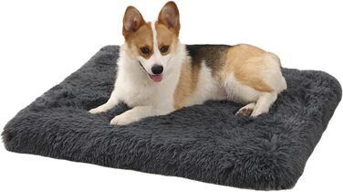 М'яке ліжко для собак середніх порід та котів, 75 x 50 x 8 см, темно-сірий колір
