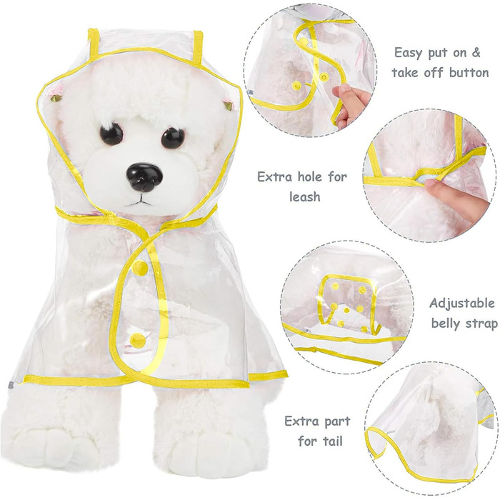 Дощовик для собак PETCUTE, жовтий, PVC, з капюшоном, дихаючий, для середніх та великих собак (6XL)