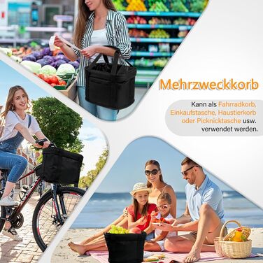 Фаркоп для велосипеда Bibykivn, передній, складний, водонепроникний, знімний, для тварин, для собак, для покупок, чорний