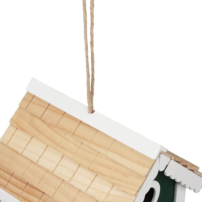 Будинок для птахів Relaxdays, годівниця для диких птахів, для підвішування, розміри 25,5 x 18,5 x 18,5 см, дерев'яна пташня, багато кольорів