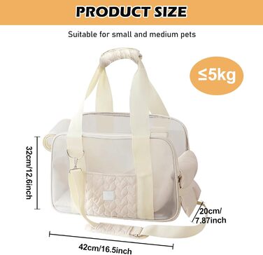 Транспортувальна сумка для собак та котів до 5 кг – Легка та дихаюча переноска для маленьких собак та котів, з ременем безпеки та кишенями, ідеальна для автомобіля, подорожей та активного відпочинку