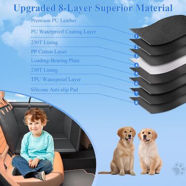 Накладка на сидіння автомобіля для собак CIGAA, водовідштовхувальна, стійка до подряпин, з жорсткою основою, оранжевого кольору, для авто, SUV, мінівен