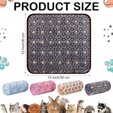 М'яка ковдра для морських свинок Namalu: водонепроникна, з флісу, 30x30 см, для клітки, повторного використання