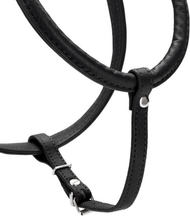 Нашийник для собак HUNTER Round & Soft Canadian UP, чорний, м'яка шкіра, фелл-френдлі, Made in Germany