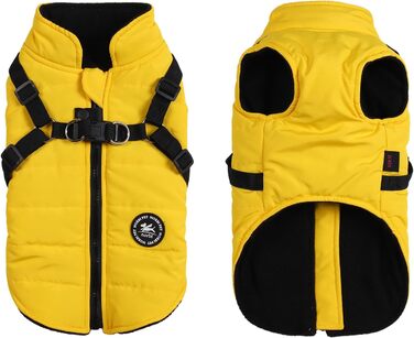 Жакети для собак Norbi, зимовий теплий нашийник, регульований, для будь-яких порід, жовтий, X-Large