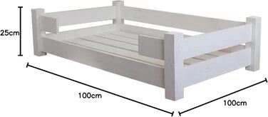 Собачий лежак Kistenkolli Winston XL з дерева та подушкою, 100x60x25 см, вінтажний стиль
