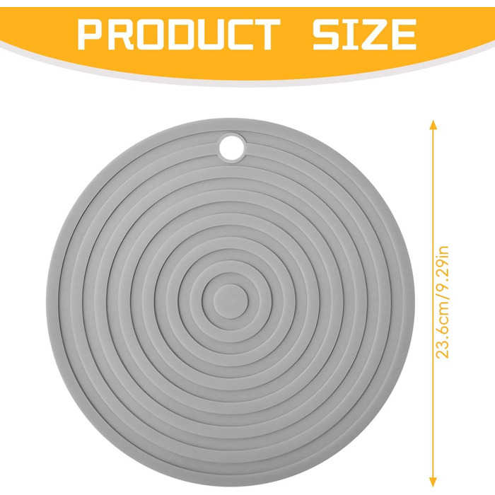 Силіконові килимки під годівниці для котів та собак, нековзкі, водонепроникні (сірий, 23.6 см)