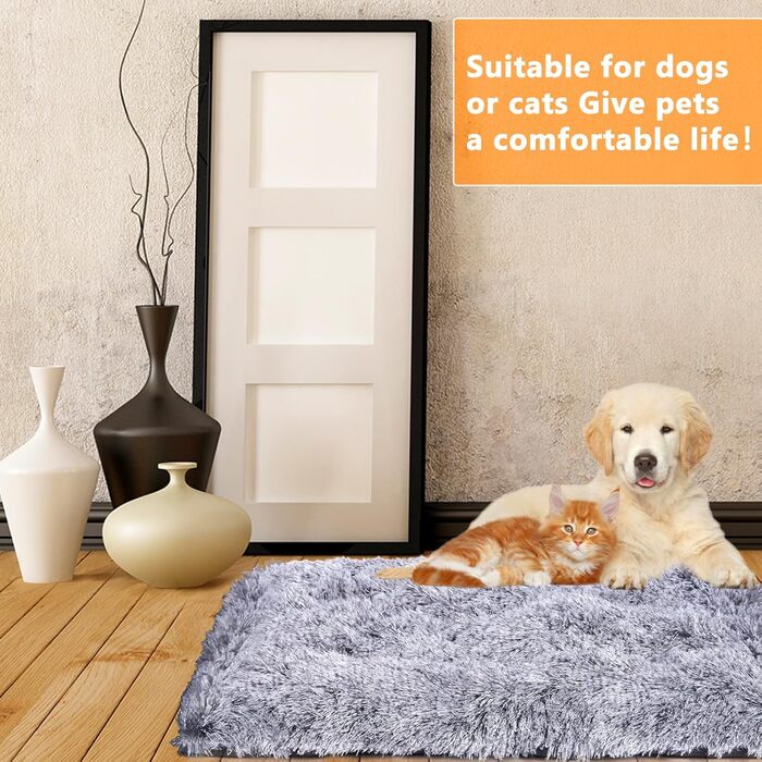 Крісло-ліжко для собак середніх порід з антиковзним дном, миється, довгий плюш, 65x50x7 см, колір - градієнт сірого