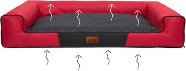 Килимок для собак XL (100x66 см) - червоний з чорною матрацом