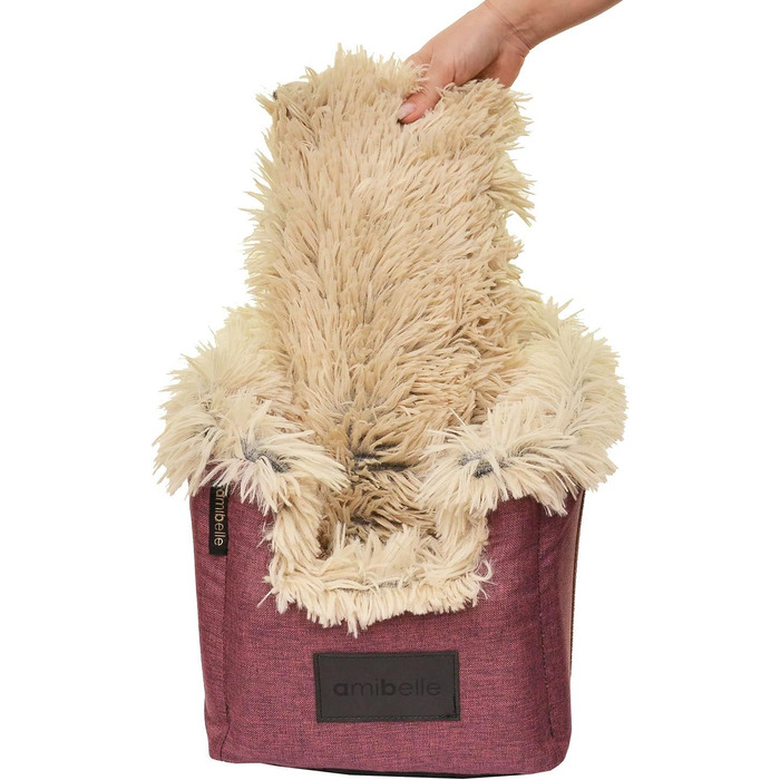 Автомобільний підлокітник для собак | Універсальний, миючий, зносостійкий, для середніх консолей, передніх та задніх сидінь | Сумка для собак, для маленьких порід | Колір: Бордовий