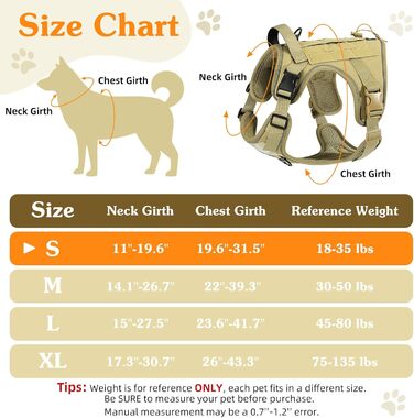 Тактичний нашийник для собак VavoPaw з панеллю Molle та світловідбиваючими смугами, для тренувань, походів, полювання, активного відпочинку, армійсько-зелений, розмір L (45-80 фунтів, обхват грудей 23.6-41.7', обхват шиї 15-27.5')