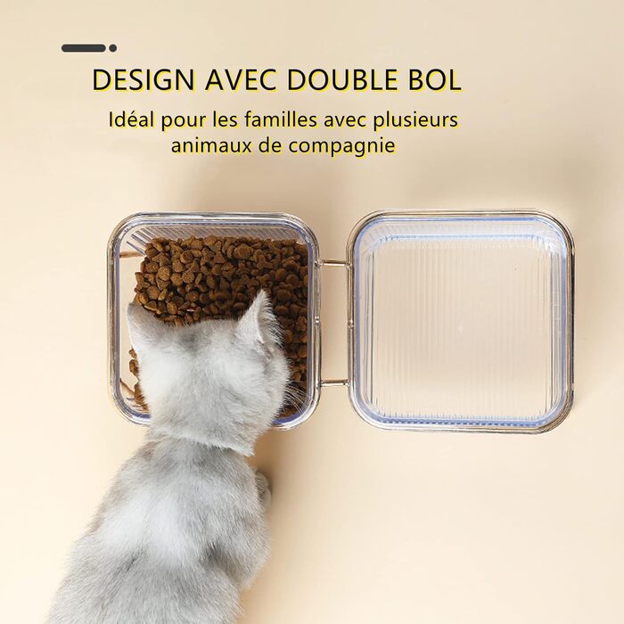Миска для котів KMERCE з нахилом 15°, піднята миска для корму, аксесуари для котів, миски для корму для маленьких та середніх котів та собак, подвійна миска, неслизька основа, стильний дизайн INS
