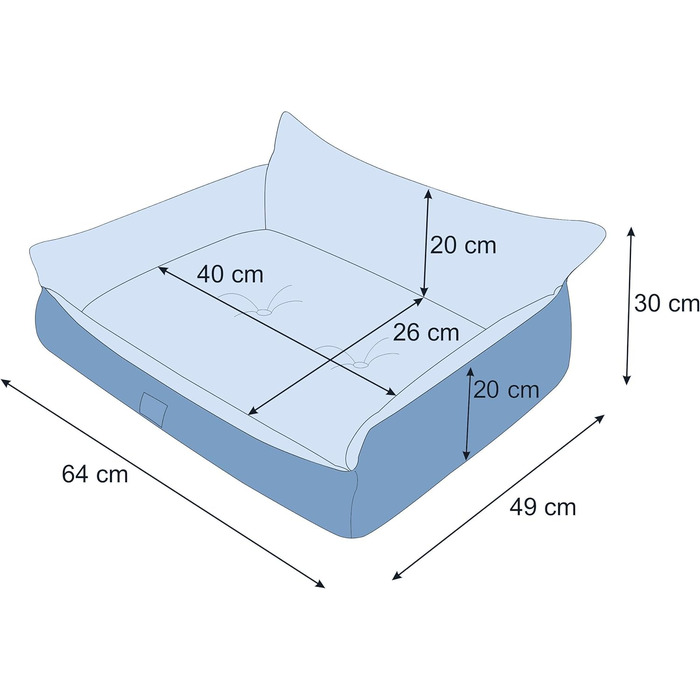 Крісло-ліжко для собак - лежанка для маленьких, середніх та великих собак. Лежанка для тварин, собаче ліжко, матрац для собак - (64x49 см, графітовий колір з лапами)