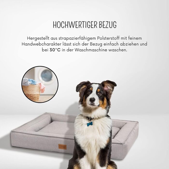 Крісло-ліжко для собак XL 105 x 80 см, сірий, знімний велюровий чохол та м'якою підстилкою, 105 x 80 x 19 см