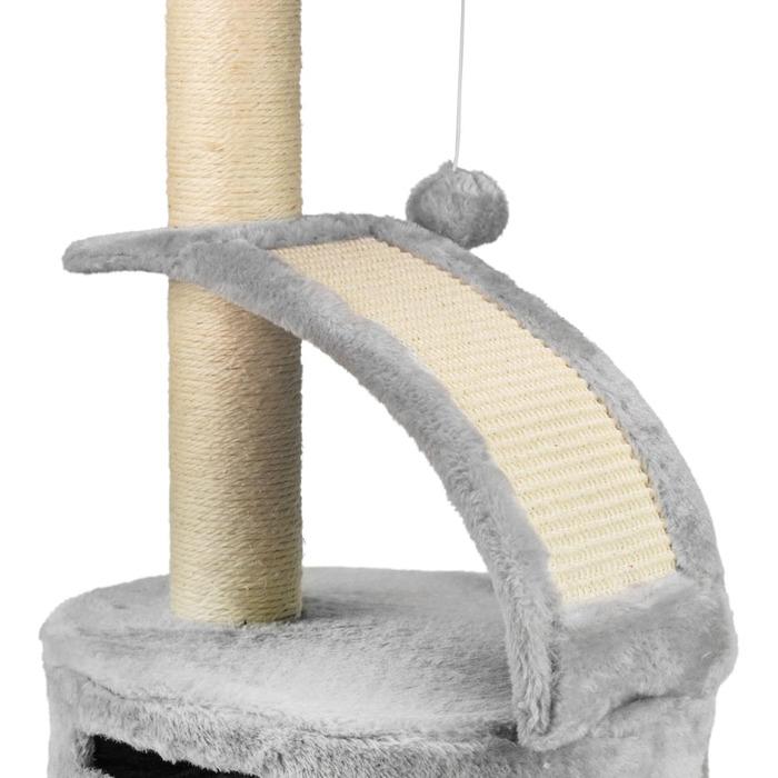 Дерев'яний комплекс для котів AQPET Panama 58 см сірого кольору з когтеточкою та ігровим майданчиком
