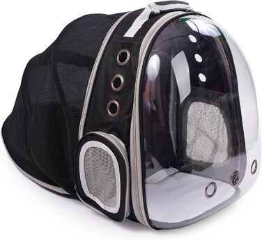 Транспортна сумка для собак та котів JUMI - переноска для котів та собак, рюкзак для тварин, аксесуари для котів, дорожня сумка, регульований ремінь, вентиляційні решітки (сірий, з складками)