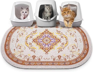 Килимок для котячого туалету Bienbee Katzentoilettenmatte, XL (101,6 x 76,2 см), з антиковзною основою, легко миється, коричневий