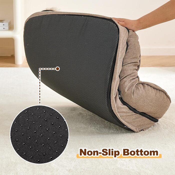 Ортопедичне ліжко для собак середніх порід Jiupety, коричневе, 66 x 51 x 17 см. Водонепроникне, знімний кошик, зручне собаче ліжко