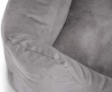 Кнуффельвуфф лежанка для собак Dreamline з велюру XXL, 120 x 85 см, сіра - знімний чохол - легко мити - для великих, середніх та маленьких собак, сірий, L 120 x B 85 x H 25 см