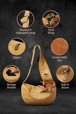 Трансформер для собак Noah & Paw: переноска для маленьких собак до 10 кг з регульованим плечовим ременем та м'яким хутром, 3 ступені безпеки, веганська шкіра