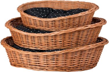 Корзина для собак з лози, корзина для тварин, корзина для котів (Чорний, 100x75 H27)