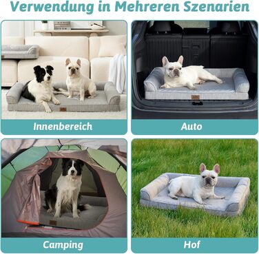 Ортопедичне ліжко для собак COZY KISS - велике, комфортне, знімний чохол, водовідштовхувальне покриття (XL, L)