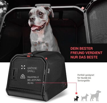 Транспортна переноска для собак 1one1 Origami Medium | Алюмінієва переноска для собак в авто | Складана переноска для собак з кнопкою та сертифікована на ударостійкість | Переноска для собак з алюмінію та текстилю (до 35 кг)