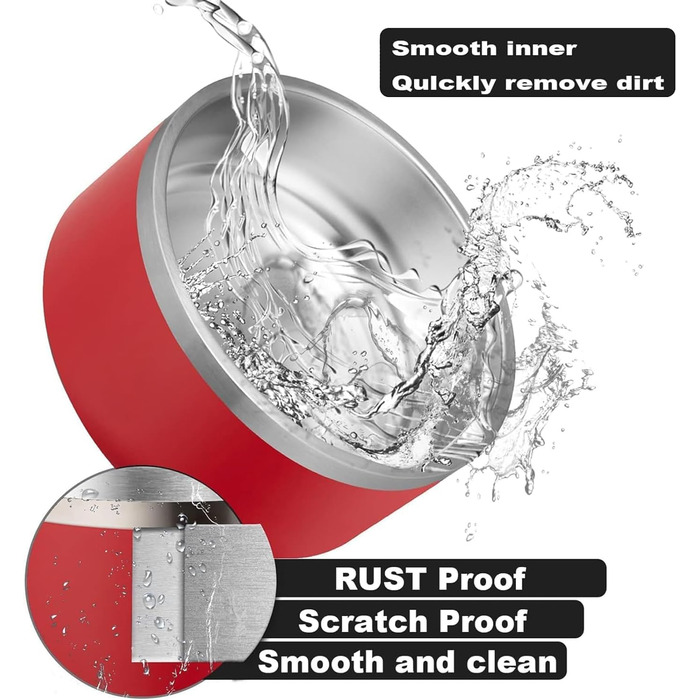 Персоналізований миска для собак та котів – нержавіюча сталева годівниця з іменем, протиковзна миска для собак та котів, поїльник (червоний)