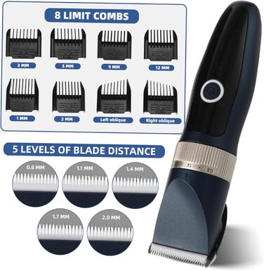 Набір для стрижки собак Supvox: професійний триммер для грумінгу, синього кольору