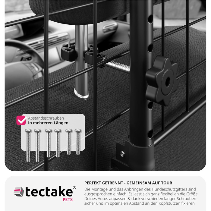 Авторешітка для собак tectake® - універсальний захист багажника, регульована ширина, мобільна перегородка, аксесуари для подорожей з собакою