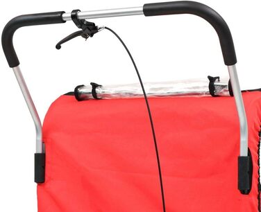 Дитячий велосипедний причіп 2-в-1 ZEYUAN, вагон для собак, чорно-червоний