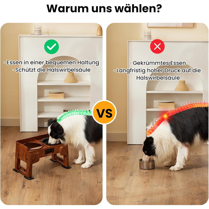 Підвищена годівниця для собак Gardner, 2-в-1: миска для води без розливання та миска для повільного годування з регульованою висотою, 5 рівнів, протиковзна годівниця для середніх та великих собак