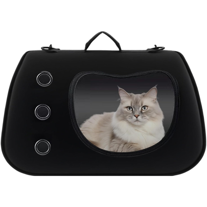 Сумка-переноска для собак, маленька, через плече, чорна. Ідеально для прогулянок, пікніків, кемпінгу. Зручна, легка, прозора переноска для маленьких собак.