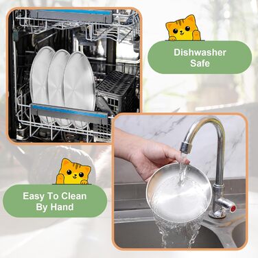 Набір мисок для котів Gjinxi (4 шт.), 14 см, нержавіюча сталь, для корму та води